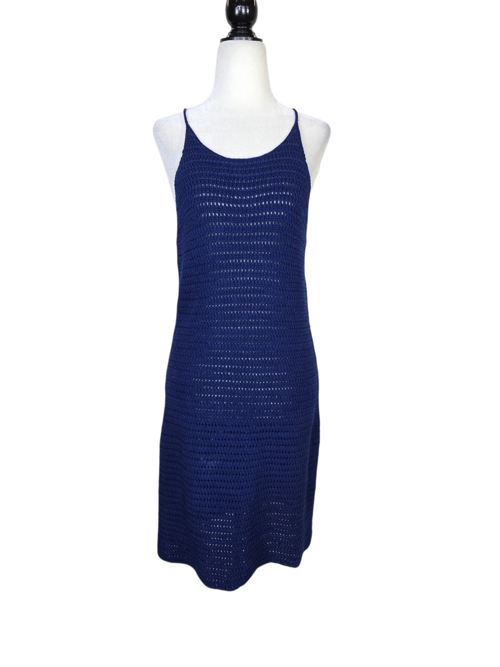 Mango Navy Crochet Slip-On Swim Coverup or loungewear dress